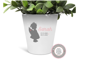 Preview: stiller Blumentopf - Vase kleiner Engel Mädchen Junge Name Sternenkind Trauer  Grab, Urnengrab, Abschied, Friedhof....von Lüttentüddel®